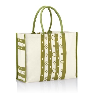 GC Laville paris bumbac/poliester geanta linearity, pungă de cumpărături. verde salvie