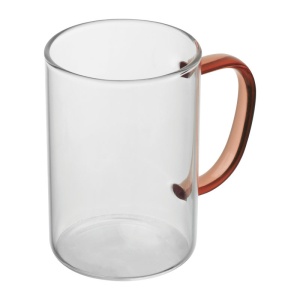 MC Pahar din sticlă cu mâner colorat, 250 ml