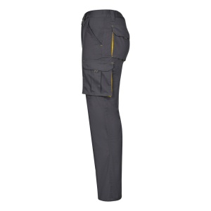 hi!™ VL FIDES Pantaloni extensibili cu buzunare multiple (240g/m²), în două tonuri, din bumbac (46%), EME (38%) și poliester (16%)