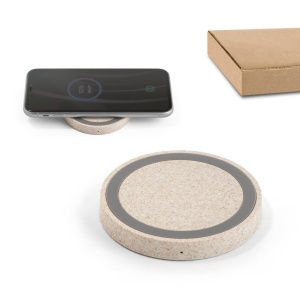 HI CUVIER. 15W wireless charger in recycled ABS (65% rABS) and wheat straw fiber (35%)