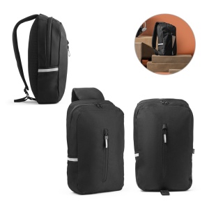 HI DELFOS. 300D recycled polyester and 600D recycled polyester single strap backpack, with 210D recycled polyester lining
