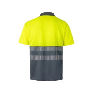 HI VL CUPID LARGE. Two-tone bird-eye polo shirt (160g/m²) with short sleeves, in polyester (100%) - Img 16