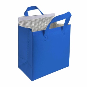 Laminated non woven cooler bag 100 g/m2 with velcro closure, 27 x 28 x 6 cm - Img 3