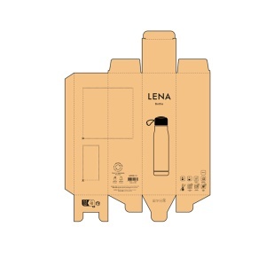 AO Sticlă Lena rSS 570ml. Perete dublu și etanșă. Mâner din rPET
