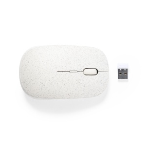 MAK Estiky - Mouse Wheat Straw Wireless. Optical. DPI Button. 1 Battery AA Not Included