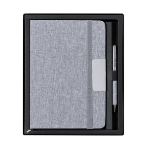 MAK Wendam - Set Polyester 300D RPET/ Metal Notepad Hard Cover. 100 Sheets. Pen