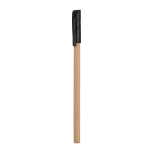 MC Wooden ballpen with black plastic cap