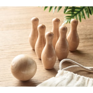 MO™ Mini set de bowling din lemn de pi