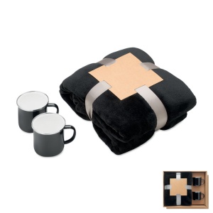MO AGRADABLE Set pătură fleece și 2 căni