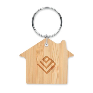MO HOUSEBOO - House shaped bamboo key ring