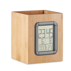 MO MANILA - Bamboo pen holder and LCD clock - Img 2
