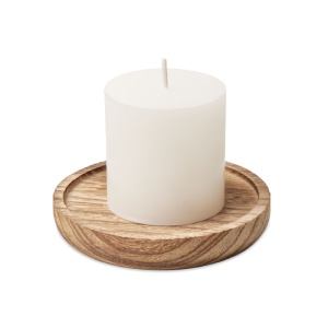 MO PENTAS Candle on round wooden base