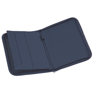 ON™ 600D polyester brief folder with zip closure, 6 inside compartments