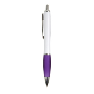 ON™ ABS plastic snap pen with white barrel, Italian flag-coloured grip and metal clip