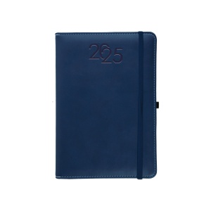 ON™ Daily diary 2025, cover with border stitching, pen holder and white paper