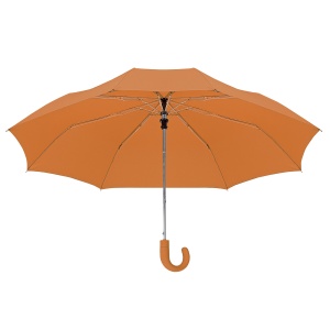 ON™ Automatic compact umbrella with curved rubberised handle and matching pouch