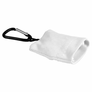 ON™ Snap hook keychain with foldable polyester microfibre screen/lens cleaning cloth