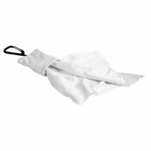 ON™ Snap hook keychain with foldable polyester microfibre screen/lens cleaning cloth