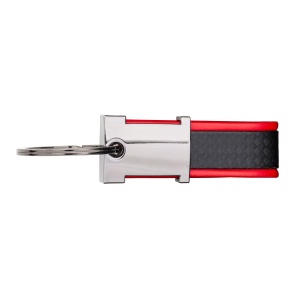 ON™ Keyring in burnished metal and two-tone PU, with space suitable for resin logo