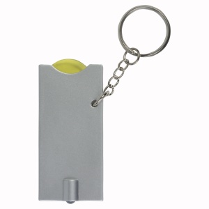 ON™ Plastic key ring with shopping trolley token and light