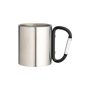 ON™ Steel mug with aluminum carabiner handle, 200 ml