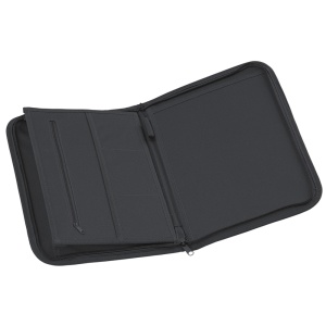 ON™ 600D polyester brief folder with zip closure, 6 inside compartments