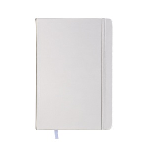 ON™ PU notebook with coloured elastic, ruled sheets (80 pages), ivory colour, satin bookmark