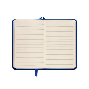 ON™ PU notebook with coloured elastic, ruled sheets (80 pages), satin bookmark