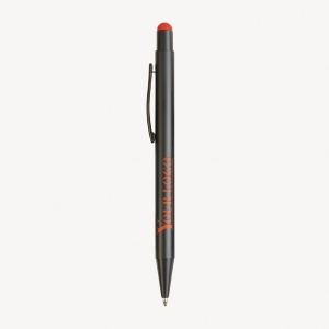 ON™ Aluminum push button ball pen with colored touch screen and laser engraved logo