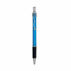ON™ Snap pen with frosted barrel, metal wavy clip and rubberised grip