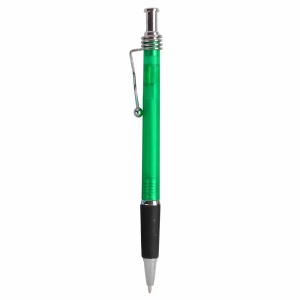 ON™ Snap pen with frosted barrel, metal wavy clip and rubberised grip