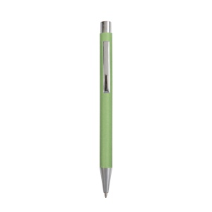 ON™ Recycled paper snap pen, chrome-plated details and metal clip