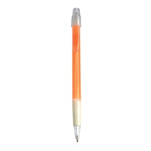 ON™ ABS plastic snap pen with rubberised grip and transparent clip