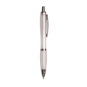 ON™ Plastic snap pen with coloured barrel, matching rubberised grip and metal clip