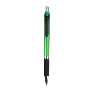 ON™ Plastic snap pen with coloured barrel, rubberised grip and chromed details