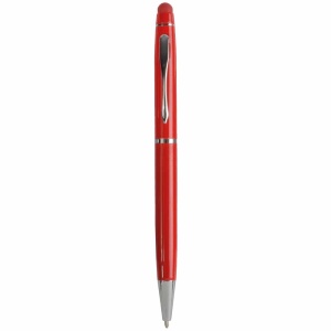ON™ Metal coloured twist pen with matching touchscreen rubber tip