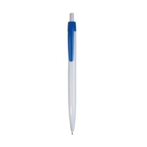 ON™ Plastic snap pen with white barrel and coloured clip