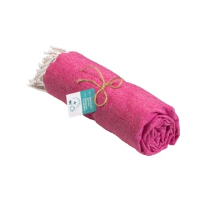 ON™ Recycled cotton fringed beach towel, size 90x170 cm
