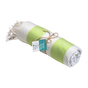 ON™ Recycled cotton fringed beach towel, size 90x170 cm