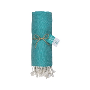 ON™ Recycled cotton fringed beach towel, size 90x170 cm