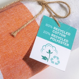 ON™ Recycled cotton fringed beach towel, size 90x170 cm