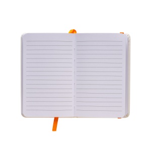 ON™ PU notebook with coloured elastic, ruled sheets (80 pages), satin bookmark