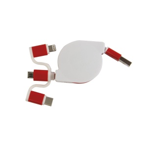 ON™ Retractable charging cable USB, Type-C, lightning and micro USB