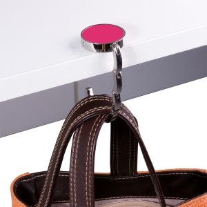 ON™ Round metal bag hook, dual-magnet reinforced closure, in a black box