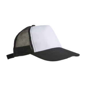ON™ Polyester 5-panel cap with mesh crown and adjustable velcro strap