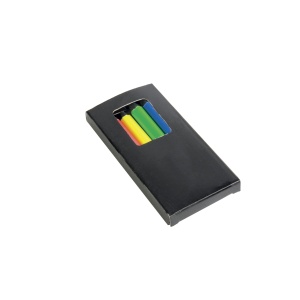 ON™ Set of 6 fluo coloured wooden pencils, round shape, in cardboard box