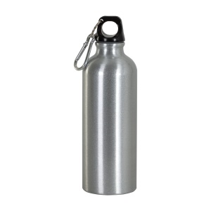ON™ Aluminium water bottle (500 ml) with plastic lid and snap hook (22 cm tall)