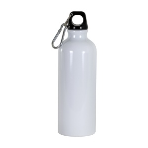 ON™ Aluminium water bottle (500 ml) with plastic lid and snap hook (22 cm tall)