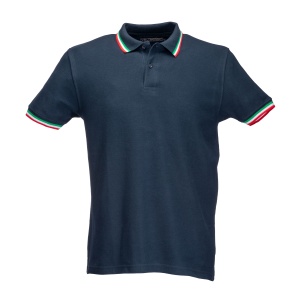 ON™ Tricou polo cu mânecă scurtă din bumbac piqué 100% (180 g/m2), cu dungi tricolore - Img 2