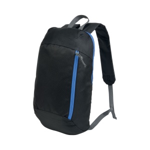 ON Black 600D polyester backpack with 2 pockets and coloured zips. Padded straps and back - Img 2